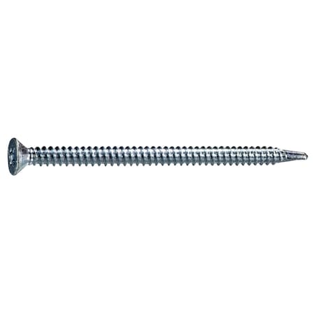 Self-Drilling Screw, #10 X 3 In, Zinc Plated Steel Flat Head Phillips Drive, 12 PK